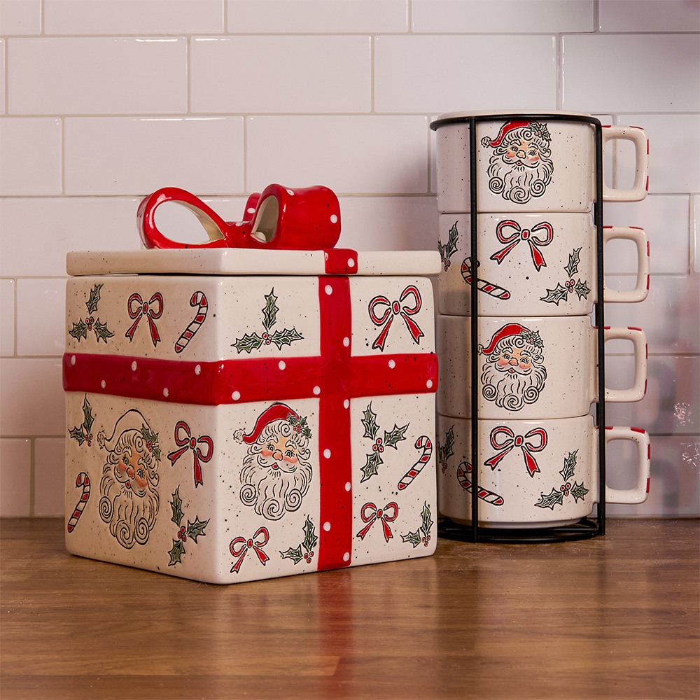 Jolly Santa Present Cookie Jar Image 2