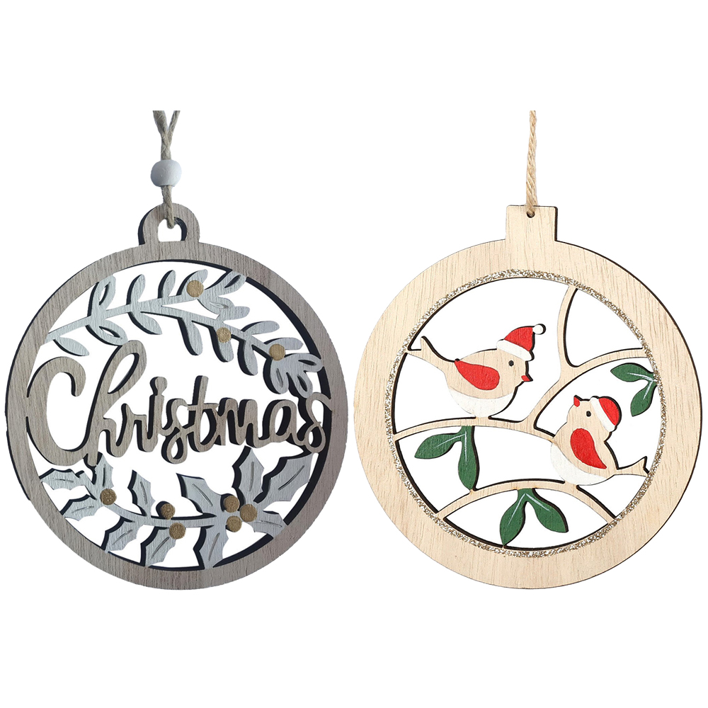 Single Mistletoe Cottage Wooden Christmas Decoration in Assorted styles Image 1