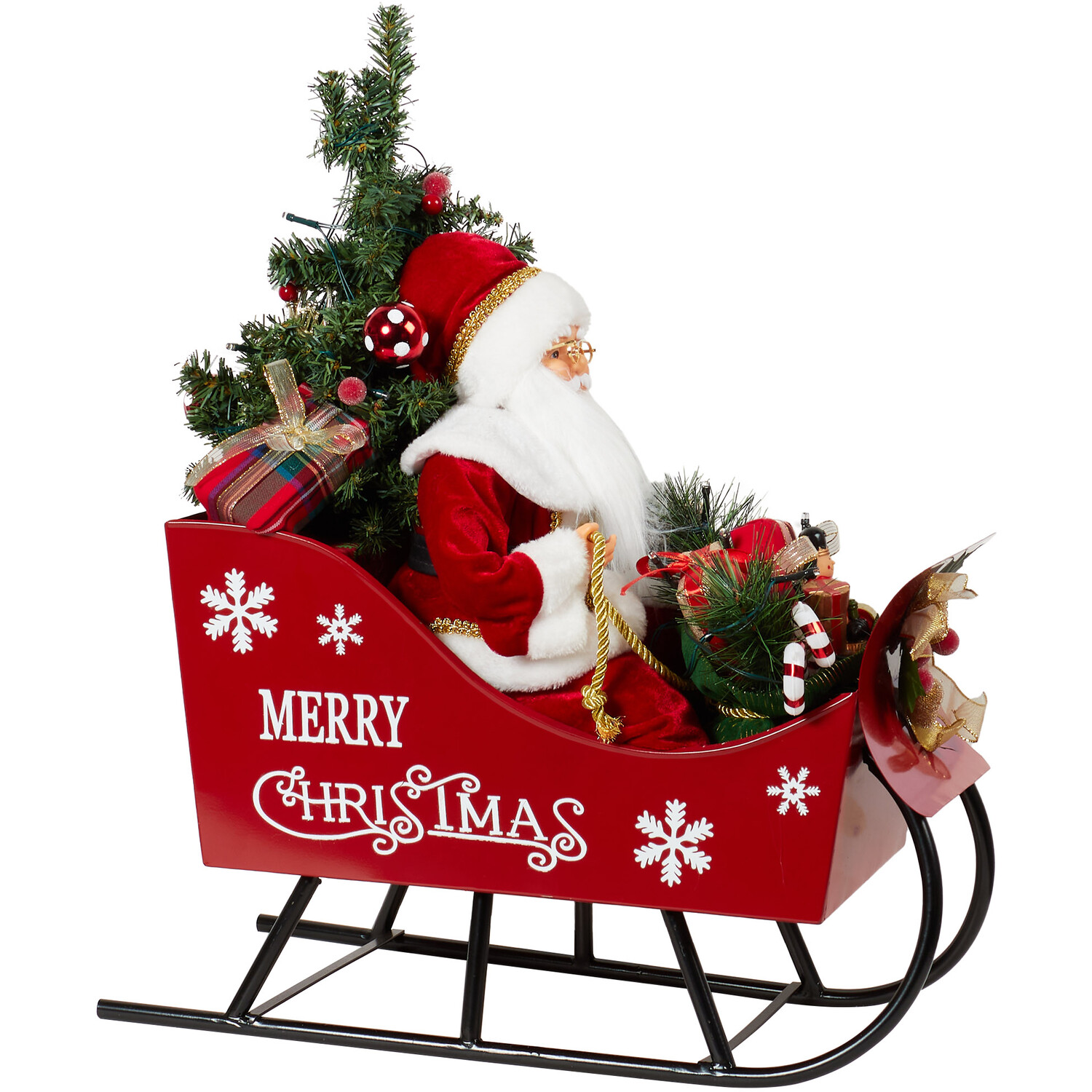 LED Musical Santa In Sleigh - Red Image 1