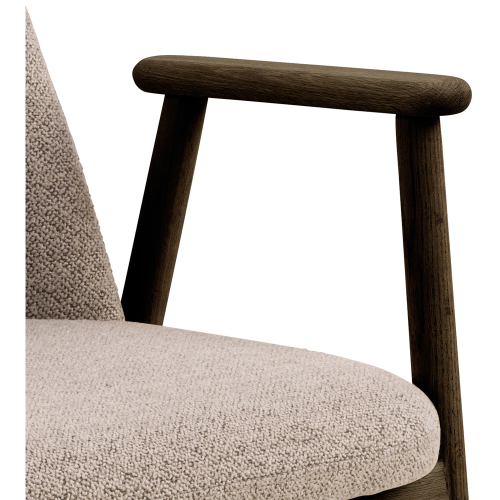 Florence Leo Set of 2 Beige Monza Fabric Dining Chair with Armrest Image 5