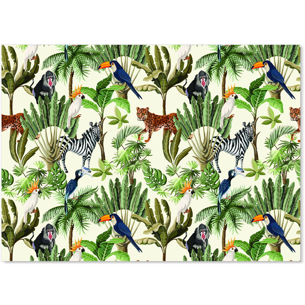 Warren Reed Designer Exotic Trees and Animals Glass Kitchen Splashback 65 x 90cm Image 2