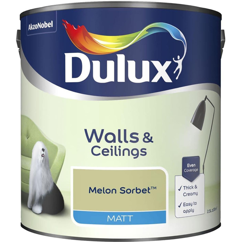 Dulux Walls & Ceilings Matt Paint  - Melon Sorbet Image 2