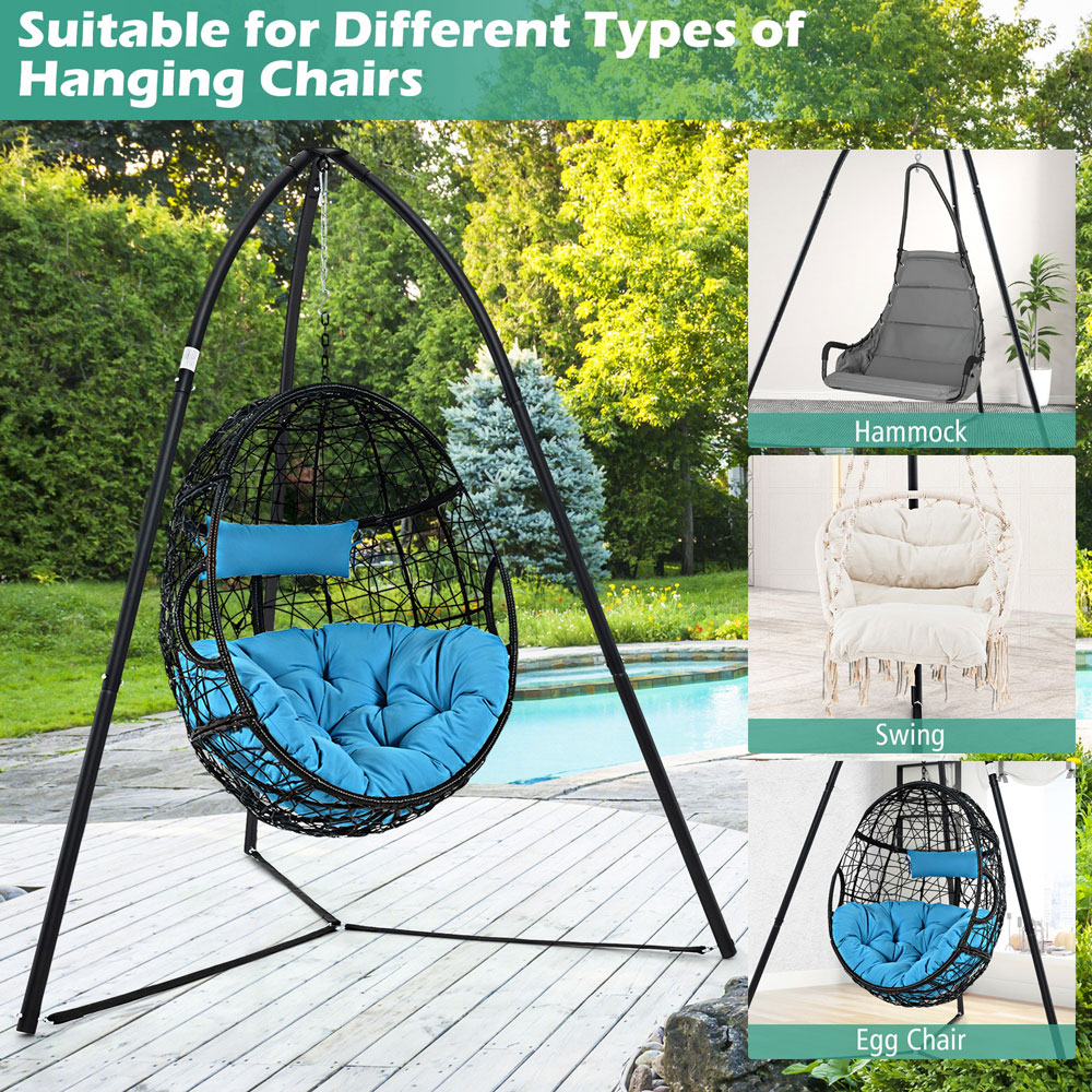Costway Black Hanging Chair Stand with Hanging Chain Image 6