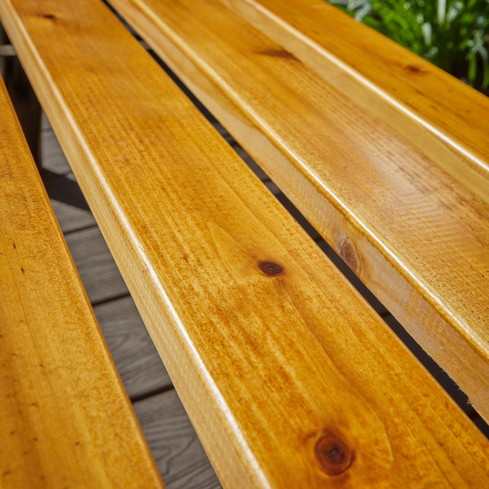 Home Source Clayton 2 Seater Wood and Metal Garden Bench Image 4