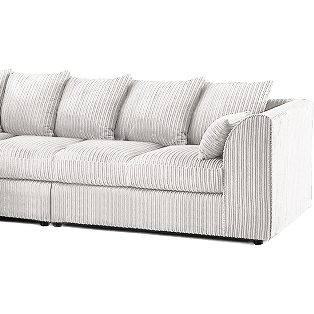 Luxor 4 Seater Silver Jumbo Cord Left Hand Facing Scatter Back L Shaped Corner Sofa Set Image 3