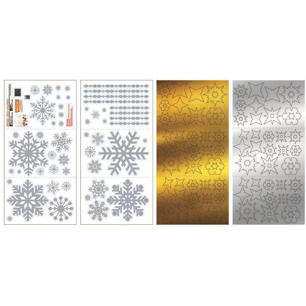 Walplus Luxurious Christmas Snowflakes Self Adhesive Wall Sticker 165 Piece Image 3