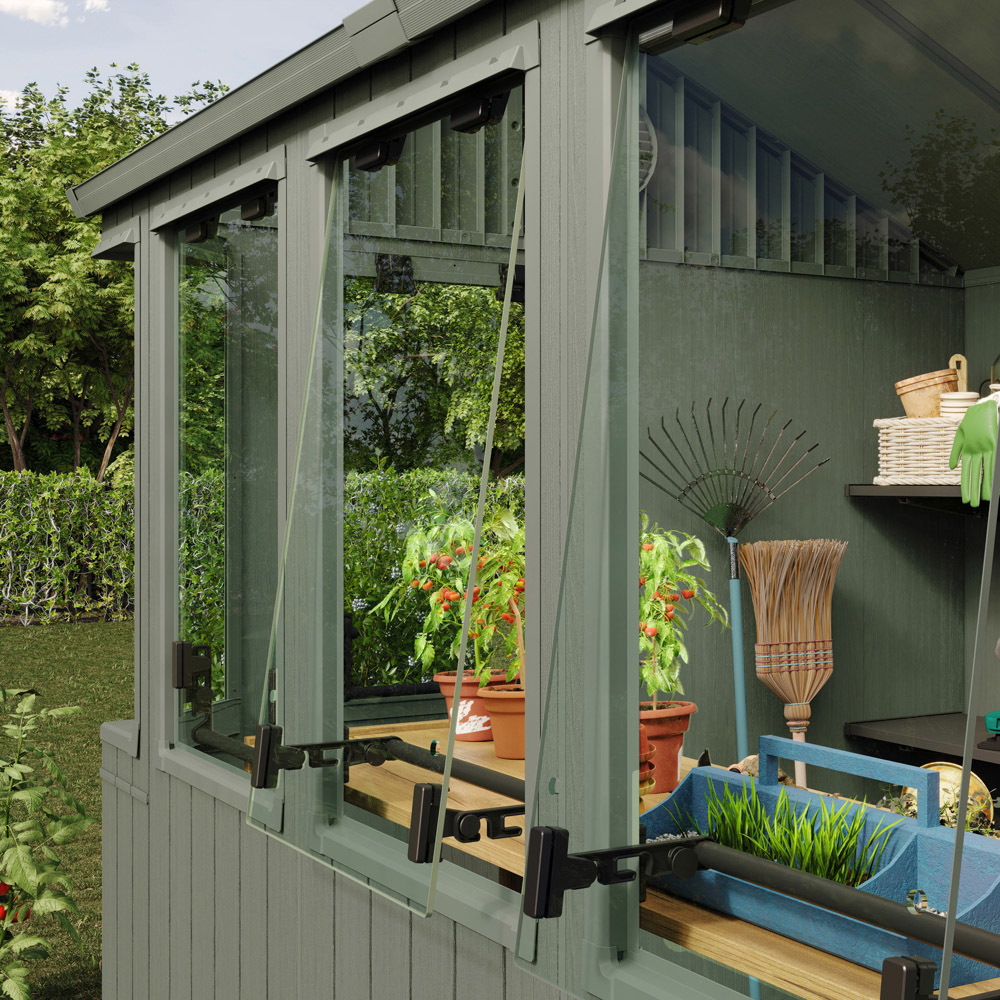 Keter 6 x 8ft Green Apex Potting Shed Image 6