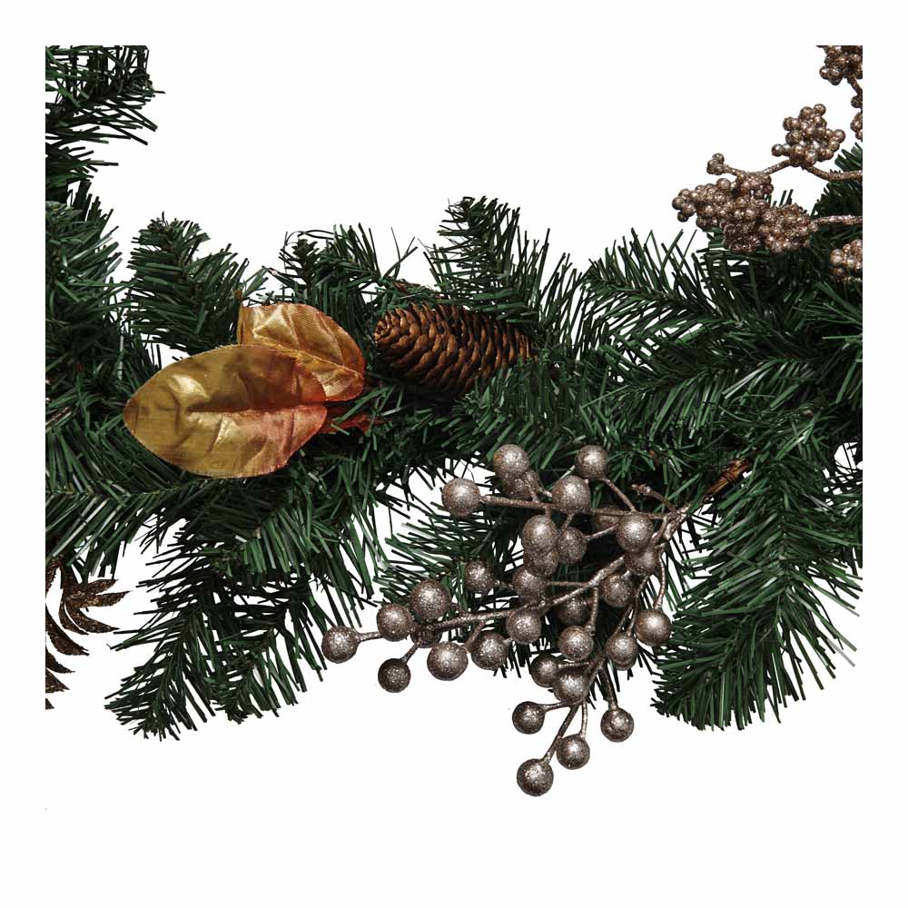 Wilko Christmas Wreath Pre Decorated Gold 6ft | Wilko