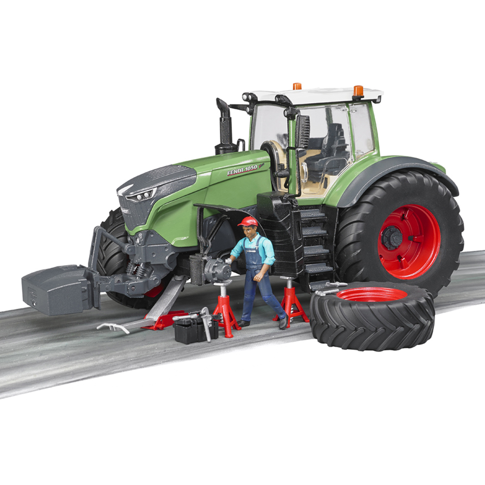 Bruder Kids Fendt 1050 Vario with Mechanic and Garage Equipment Playset Model Image 5