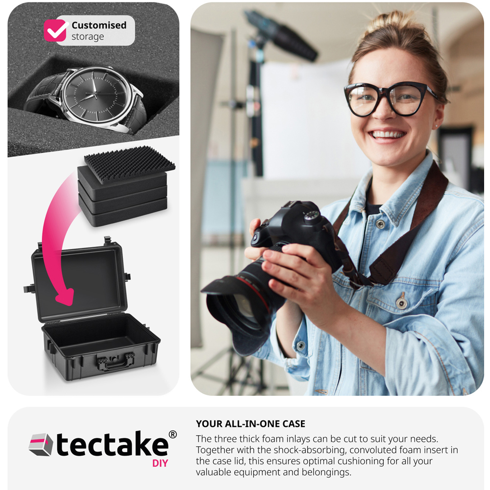 Tectake Black Hard Shell Camera Case Image 7