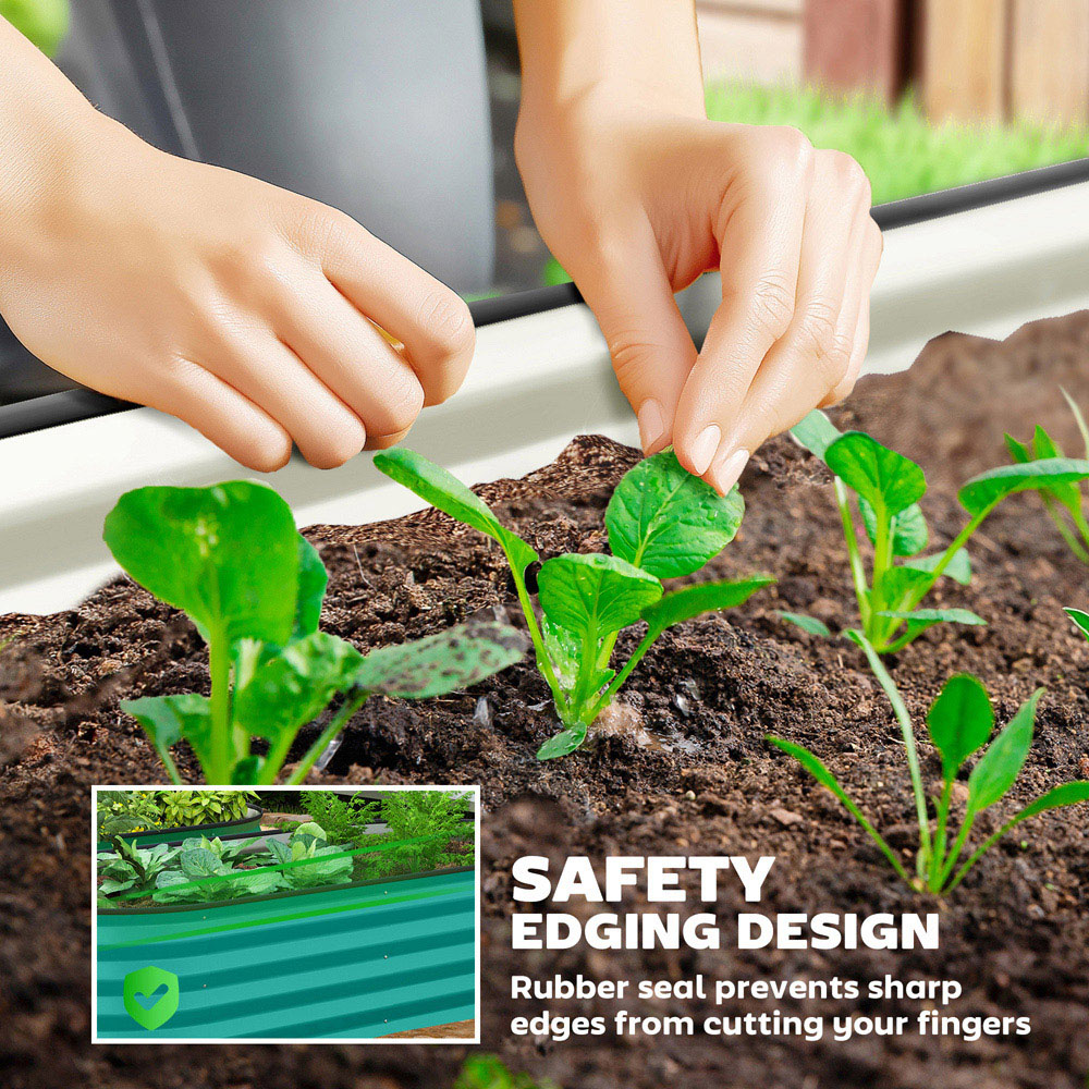 Outsunny Green Raised Garden Bed with Metal Stakes Set of 2 Image 5