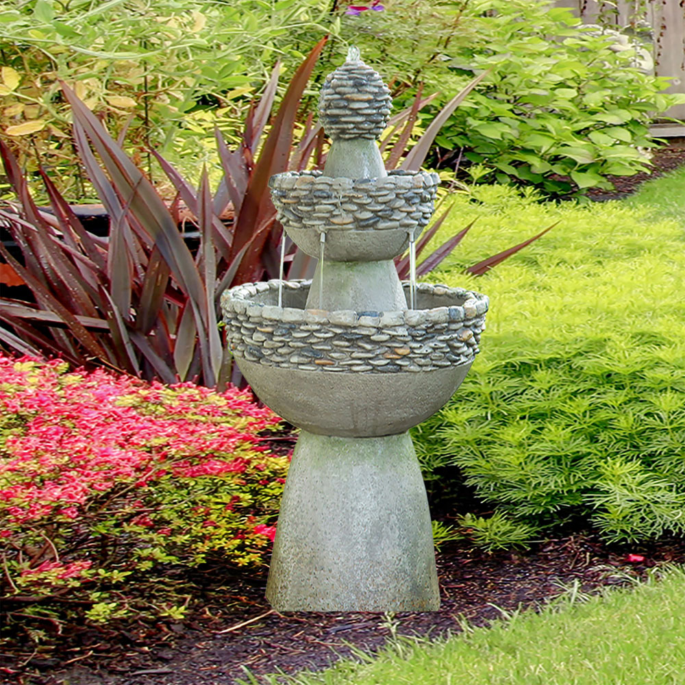 Teamson Home Outdoor Garden Zen 3-Tier Waterfall Fountain Image 5