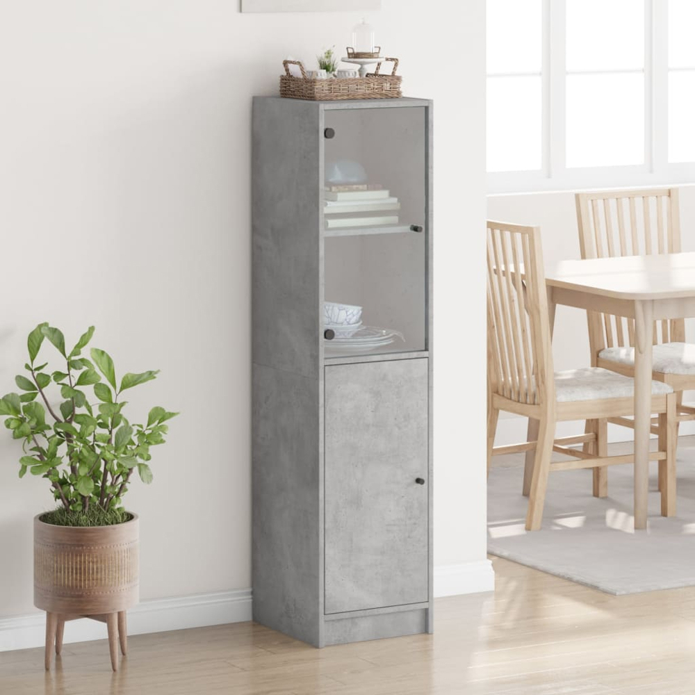 vidaXL 2 Door Concrete Grey Highboard Image 3