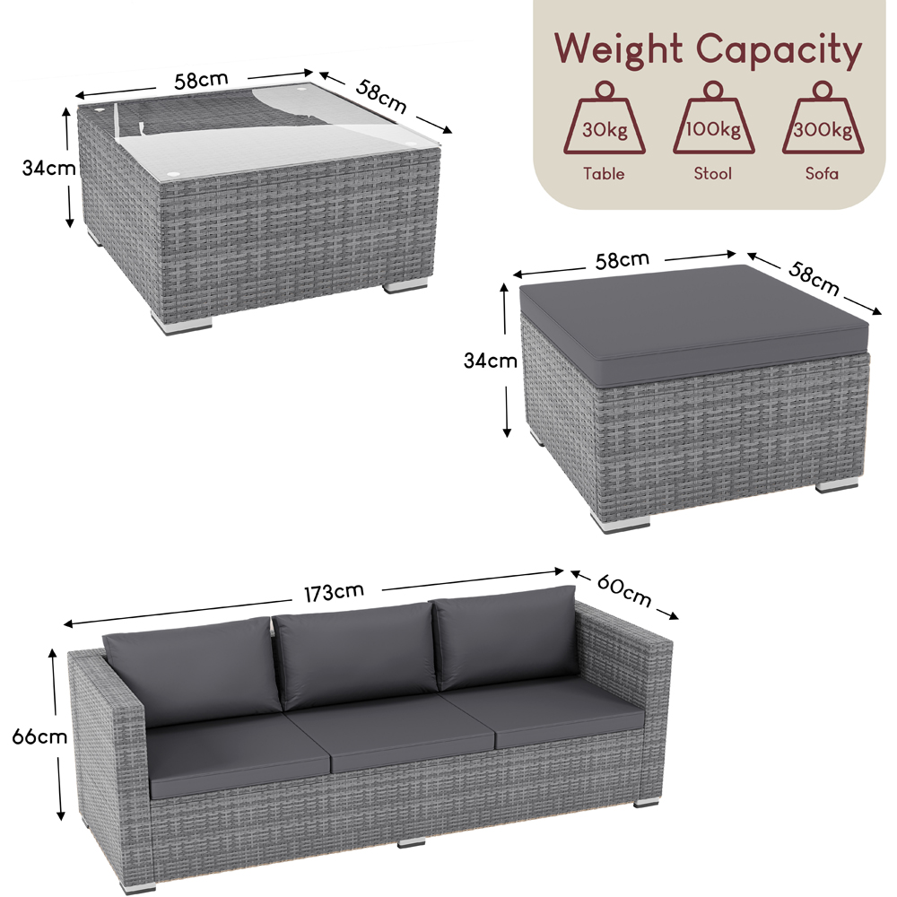 GARDEN VIDA Hampton 4 Seater Grey PE Rattan Garden Corner Lounge Set with Cover Image 9