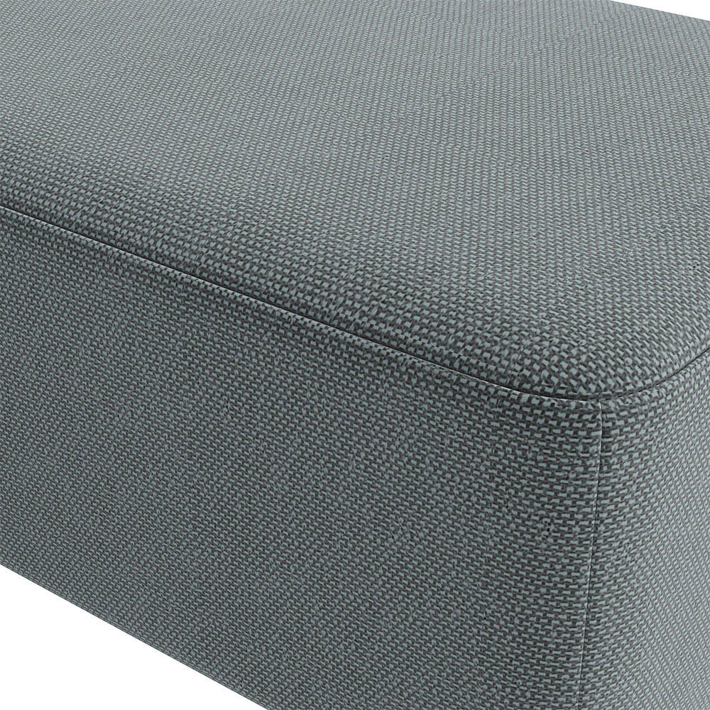 Living and Home Grey Rectangular Tofu Shaped Footrest with Wooden Legs Image 7