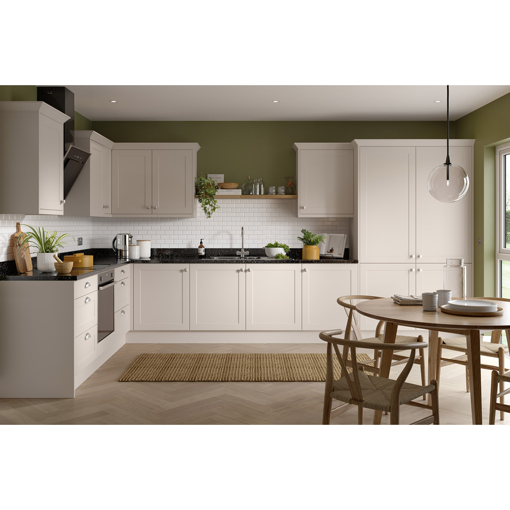 Kitchen Kit Shaker Matt Cashmere Larder Cabinet Flatpack 600mm Image 2