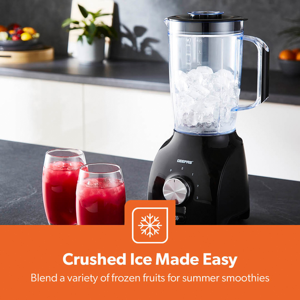 Geepas GSB44109UK-BK Black 1.8L 2-in-1 Food Jug Blender and Coffee Spice Grinder 600W Image 7