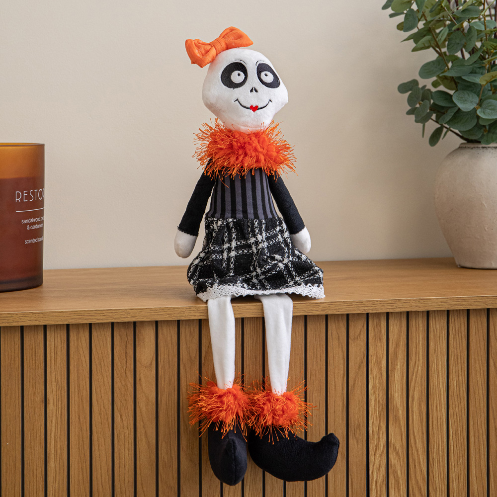 Samuel Alexander Mrs Bones Seated Halloween Decoration with Dangly Legs 55cm Image 2