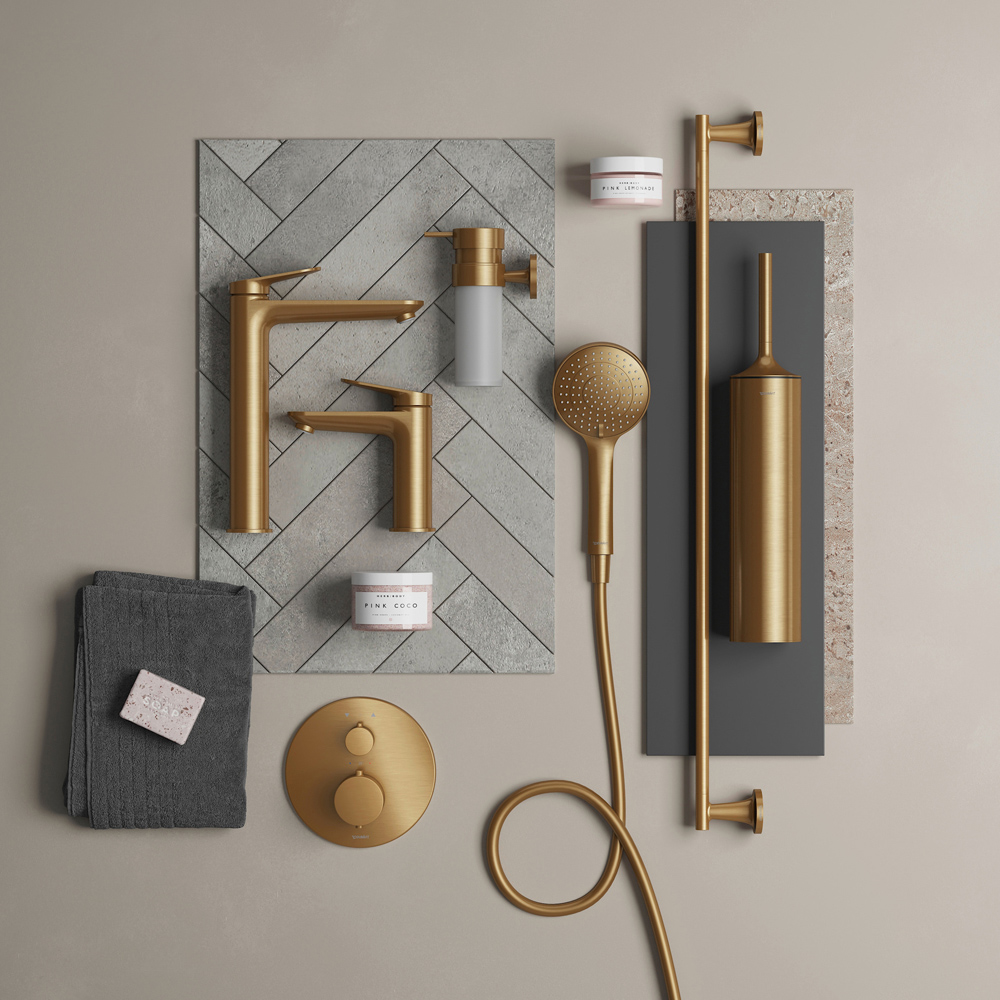 Duravit Brushed Bronze Ceiling Shower Arm 300mm Image 2