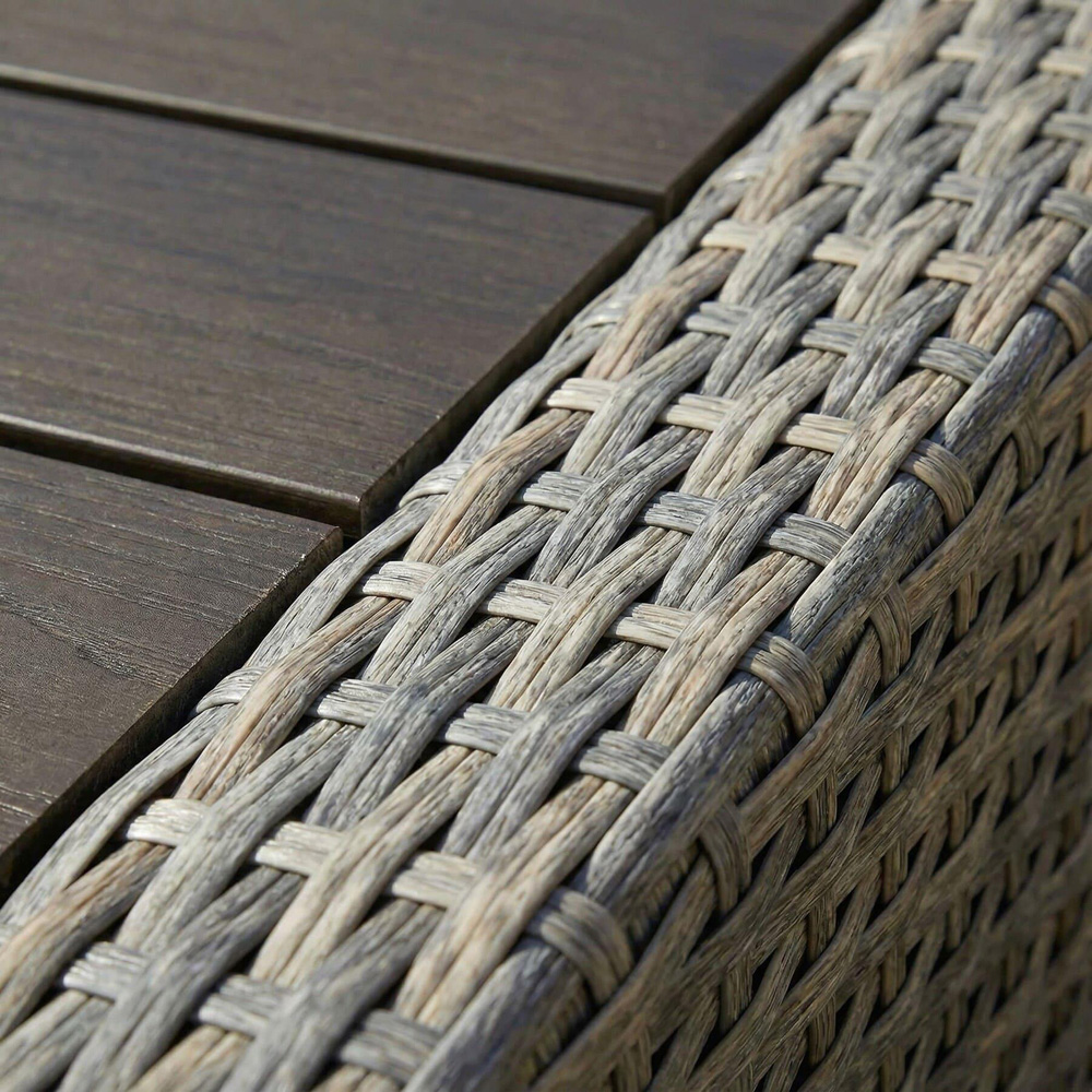 Home Source Trapani 5 Seater Taupe Rattan Garden Lounge Set Image 4
