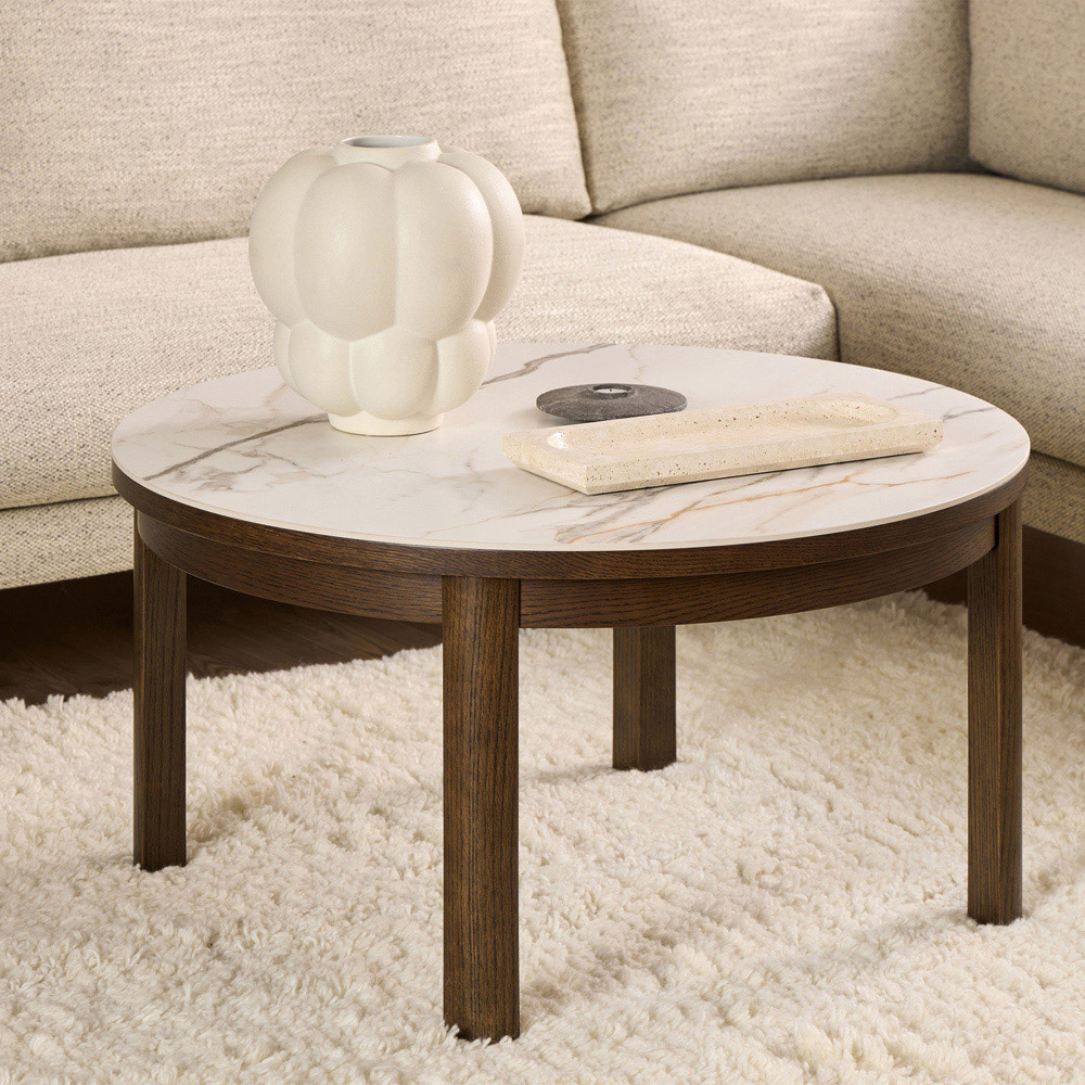 Florence Southampton Cream Ceramic Round Coffee Table Image 8