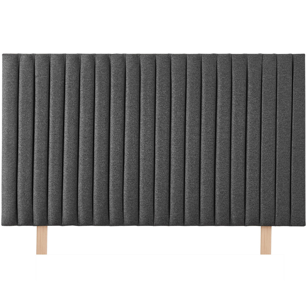 Aspire Furniture Catherine Lansfield Soho Small Double Charcoal Saxon Twill Headboard Image 2