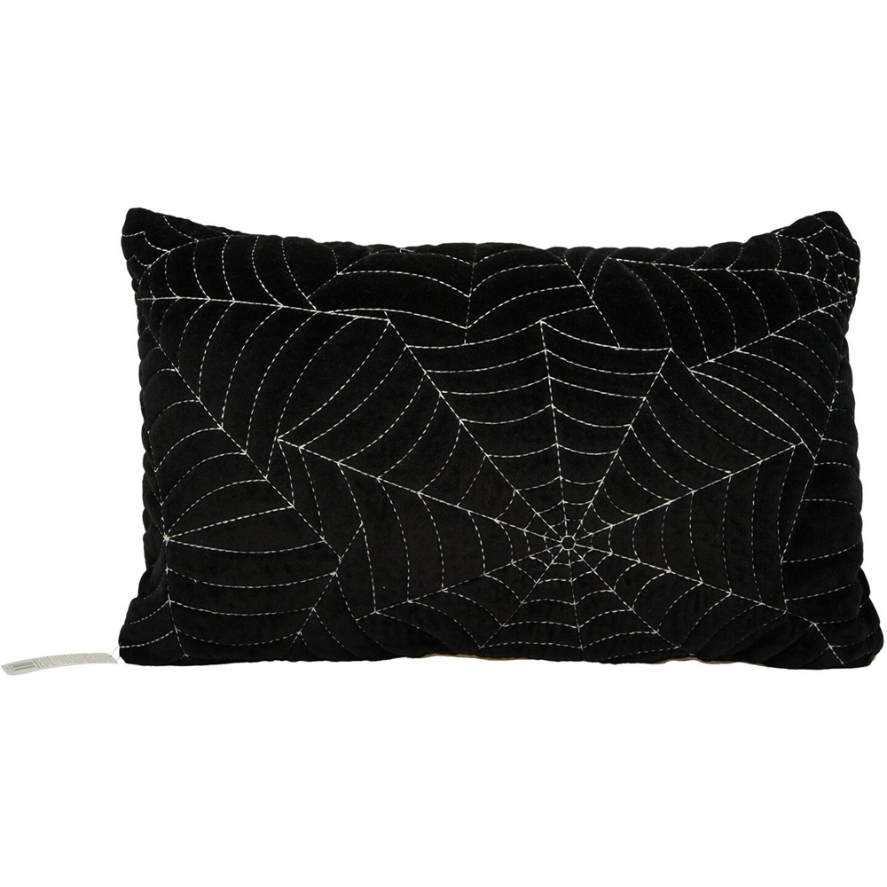 Wilko Black Spiderweb Cushion 30 x 50cm Image 1