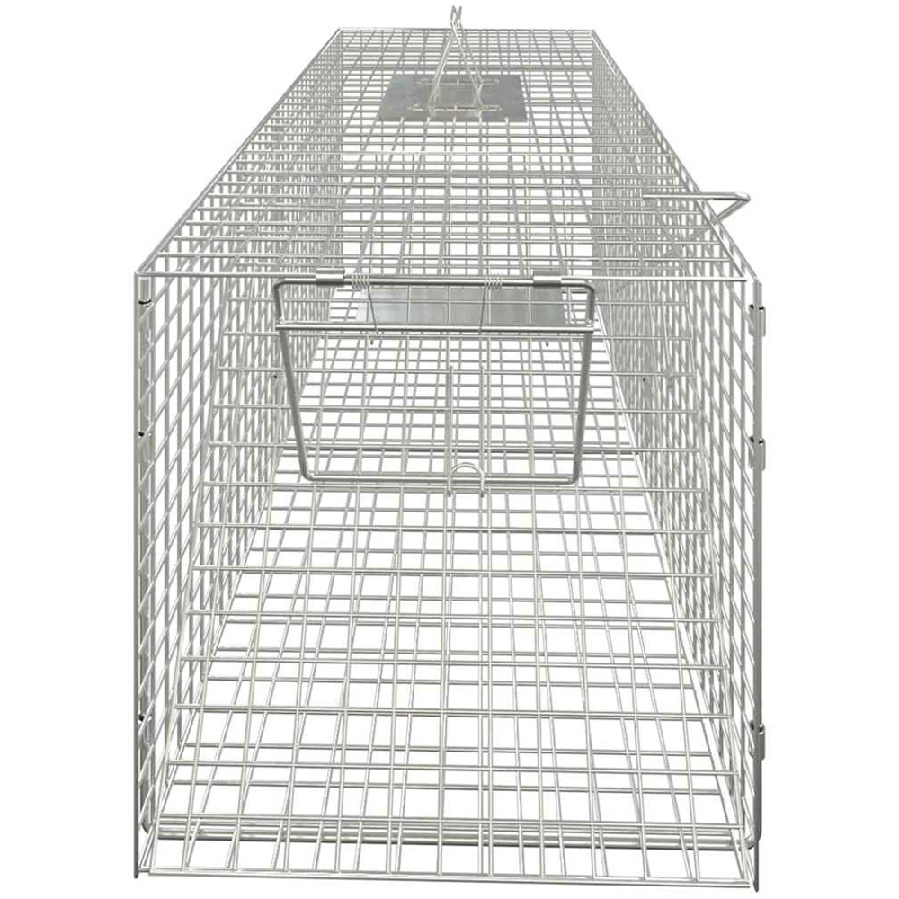 vidaXL Single Door Galvanised Iron Animal Cage Trap 64.5 x 25 x 26.5cm Image 3
