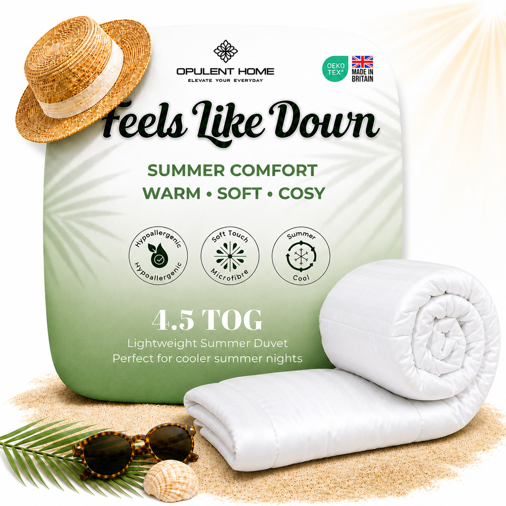 Opulent Home Super King Size White Summer Hollowfibre Duvet 4.5 Tog Image 2