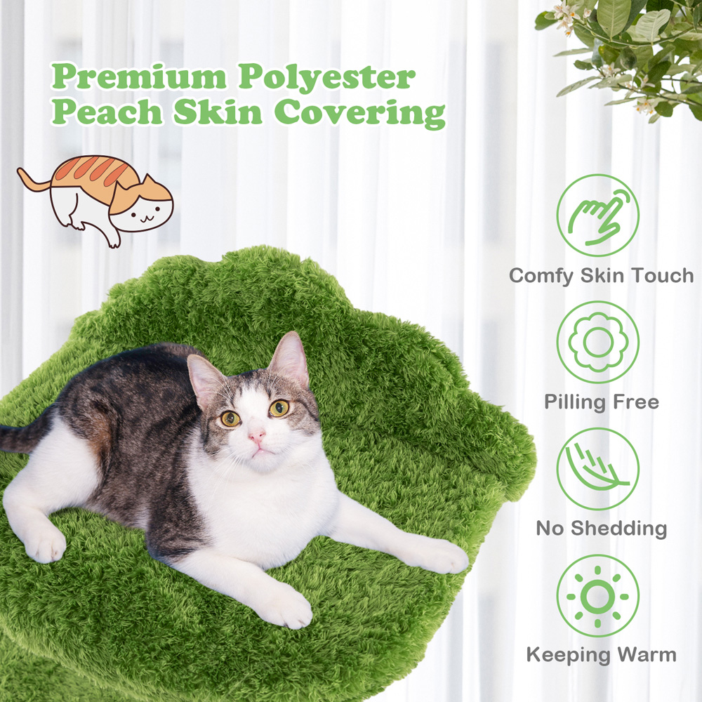 Costway Green Cat Tree with Fully Wrapped Sisal Scratching Posts 97cm Image 6