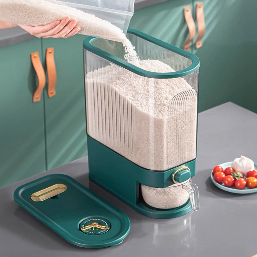Living and Home Green Airtight Rice Grain Dispenser 10kg Image 6