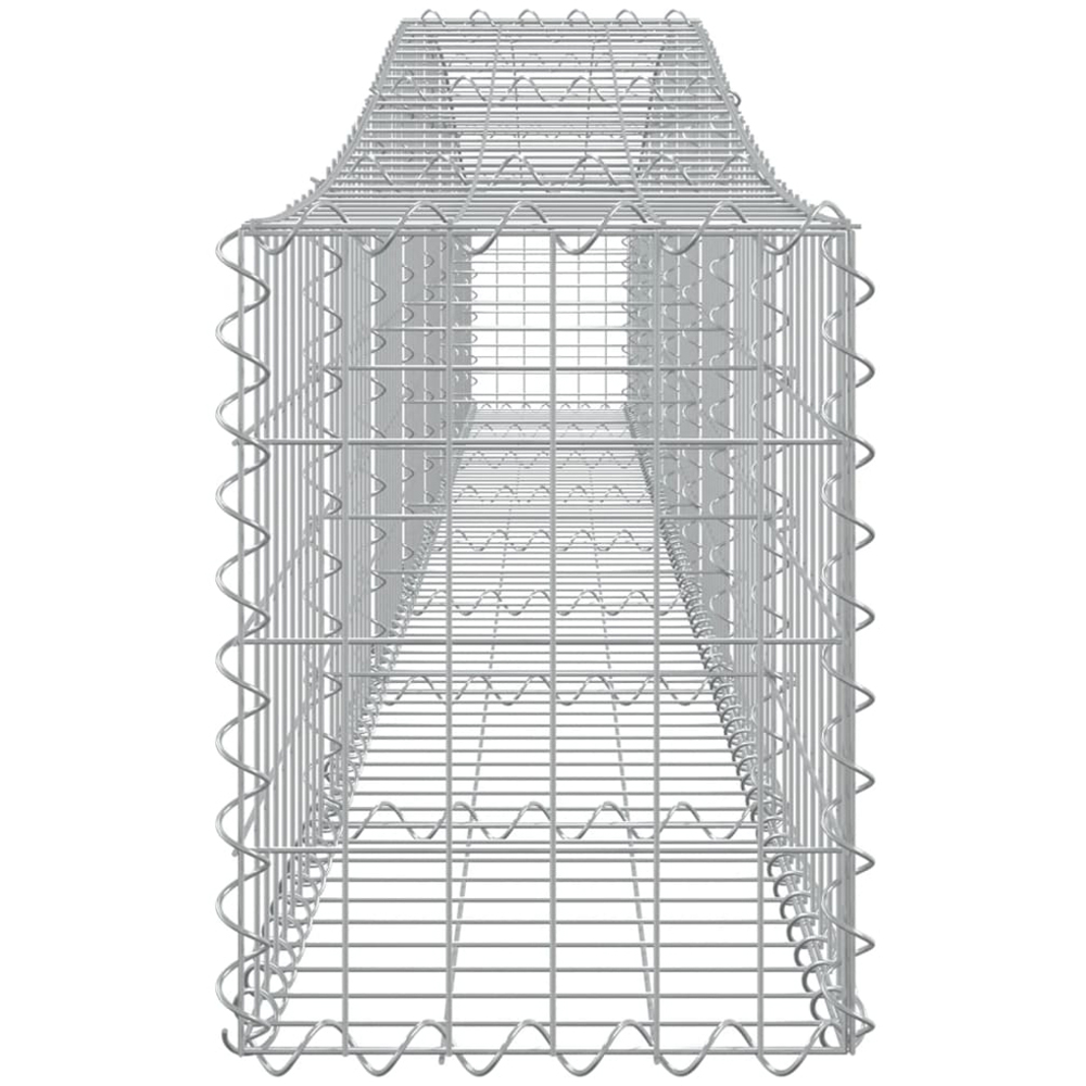 vidaXL Silver Galvanised Iron Arched Gabion Basket 400 x 30 x 40/60cm 7 Pack Image 3
