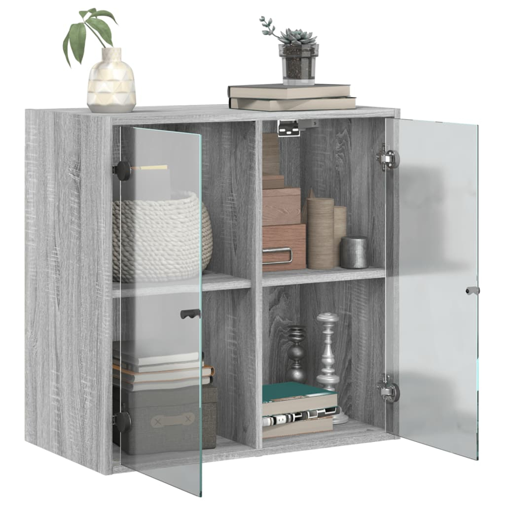 vidaXL 2 Door Grey Sonoma Oak Wall Cabinet Image 5
