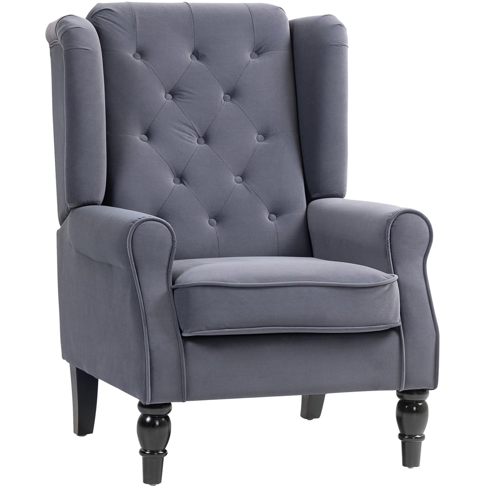 HOMCOM Tufted Club Fabric Accent Armchair Image 2