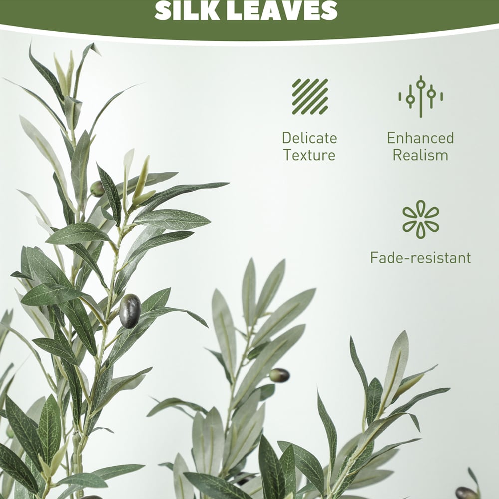 HOMCOM Silk Olive Tree Artificial Plant Pot 180cm 2 Pack Image 5