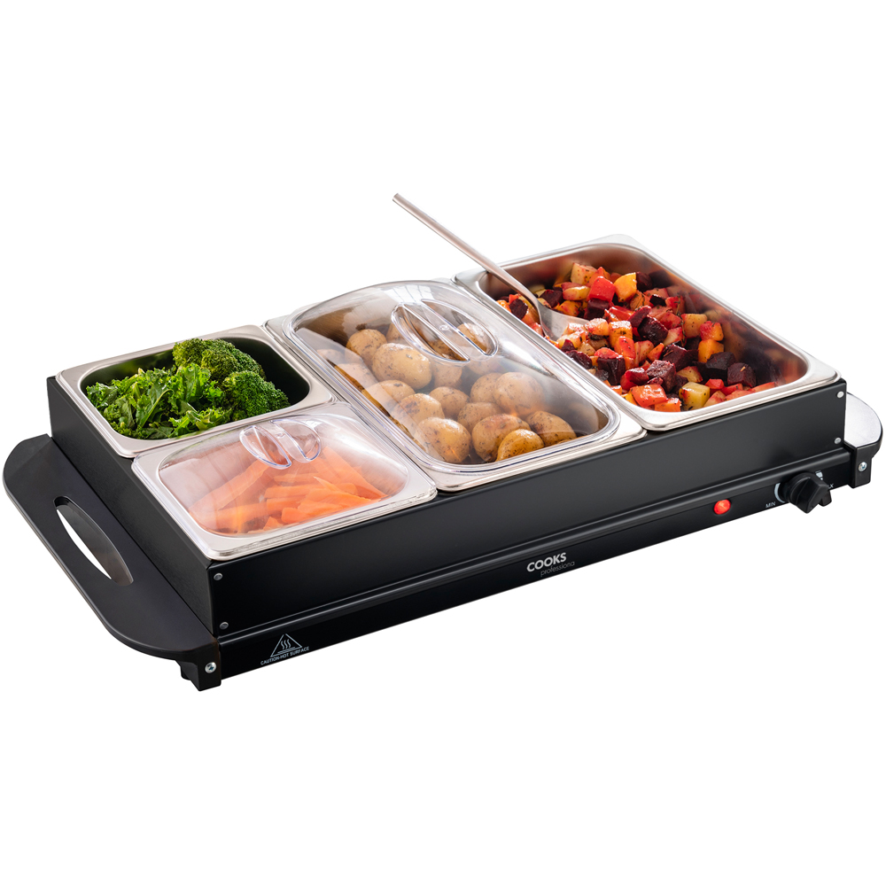 Cooks Professional Black Buffet Warmer Hot Plate 7.2L Image 1