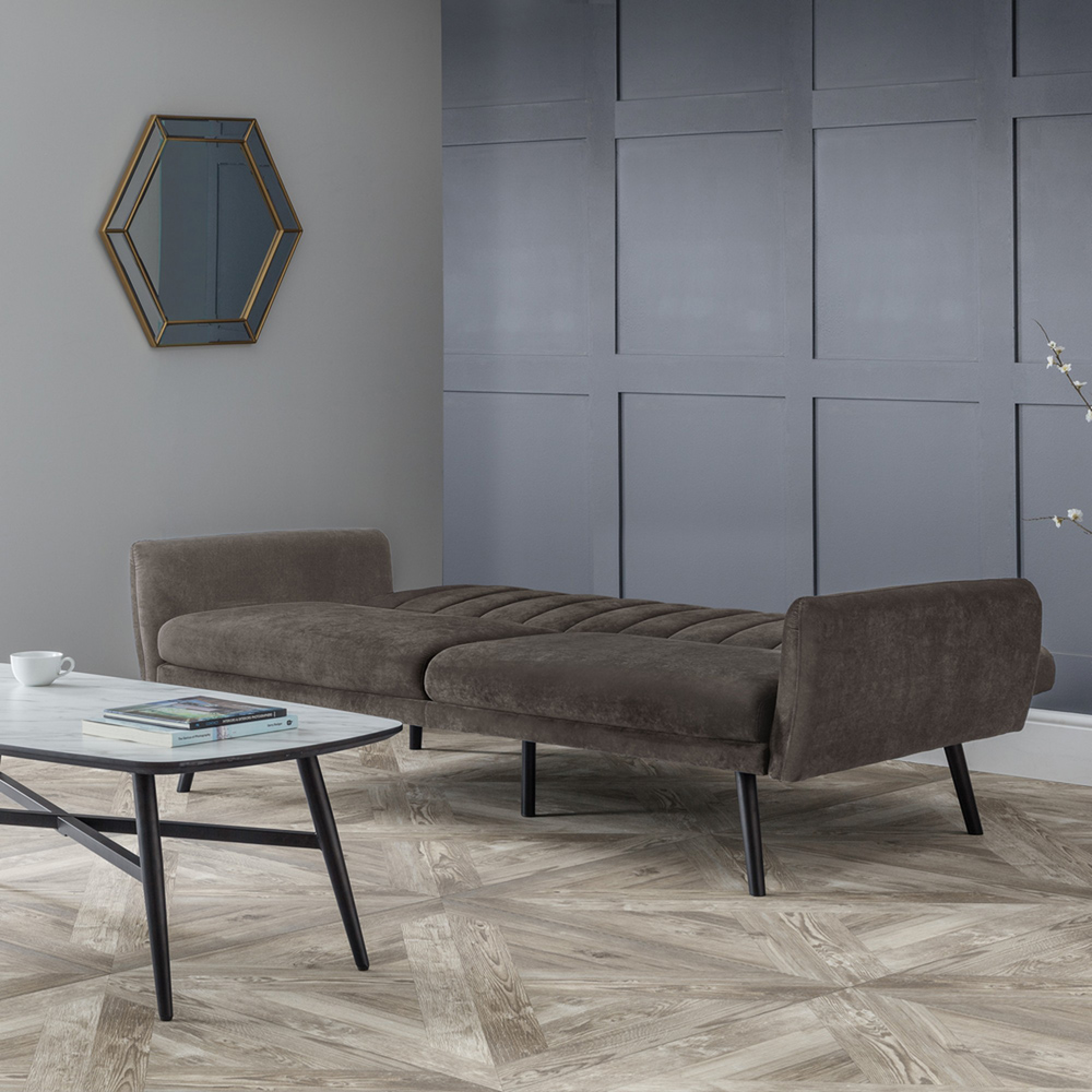Julian Bowen Afina 2 Seater Grey Velvet Sofa Bed Image 7