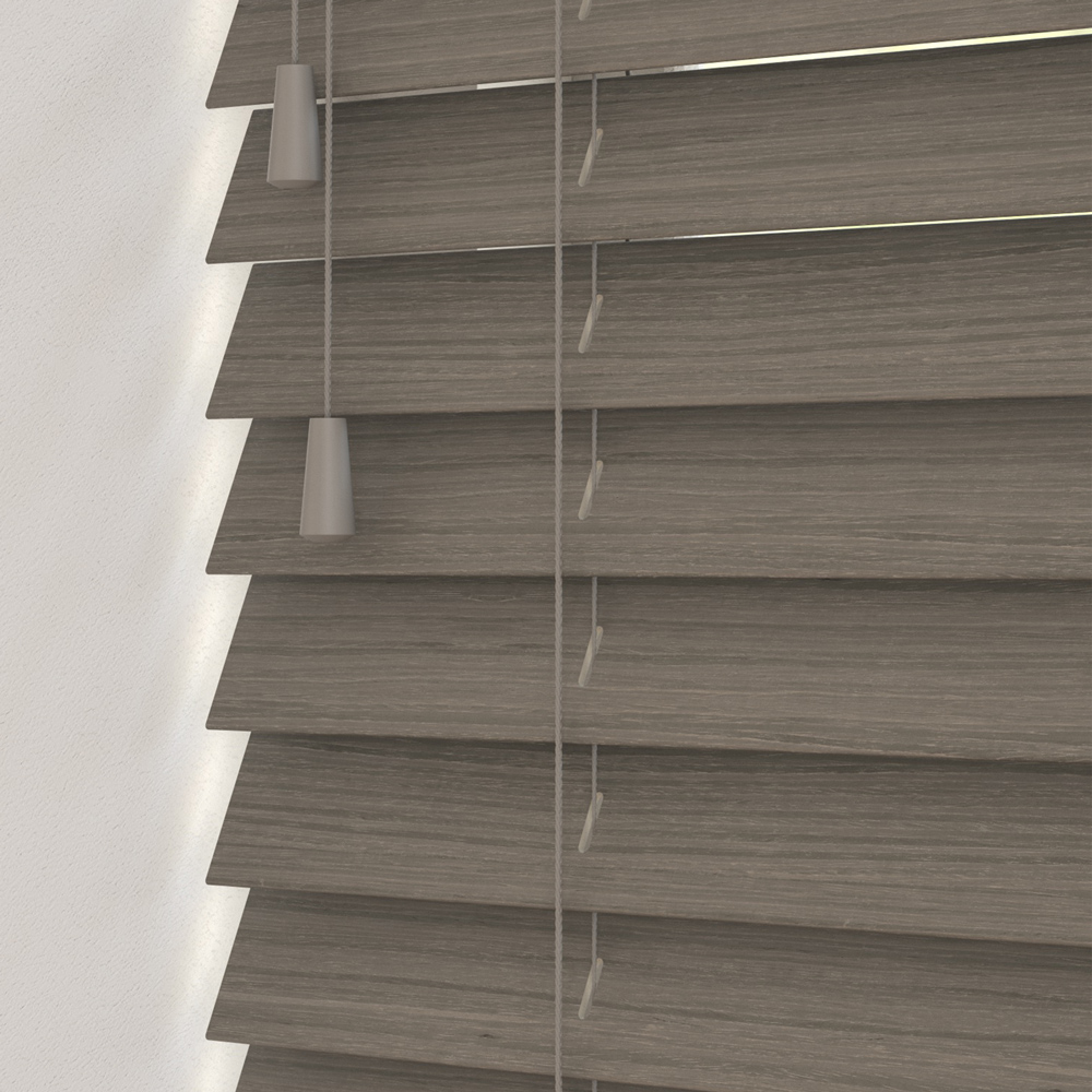 New Edge Blinds Wooden Venetian Blinds with Strings Mint Oak 135cm Image 1