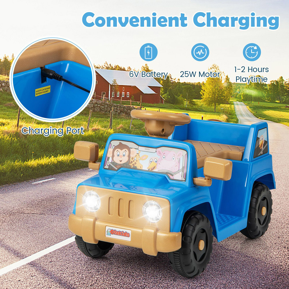 Costway Navy One-Button Start Kids Riding Toy with Sound Effects Image 6