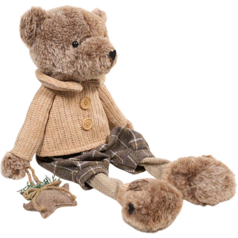 Charming Winter Shelf Sitting Bear Decoration Brown Image 2