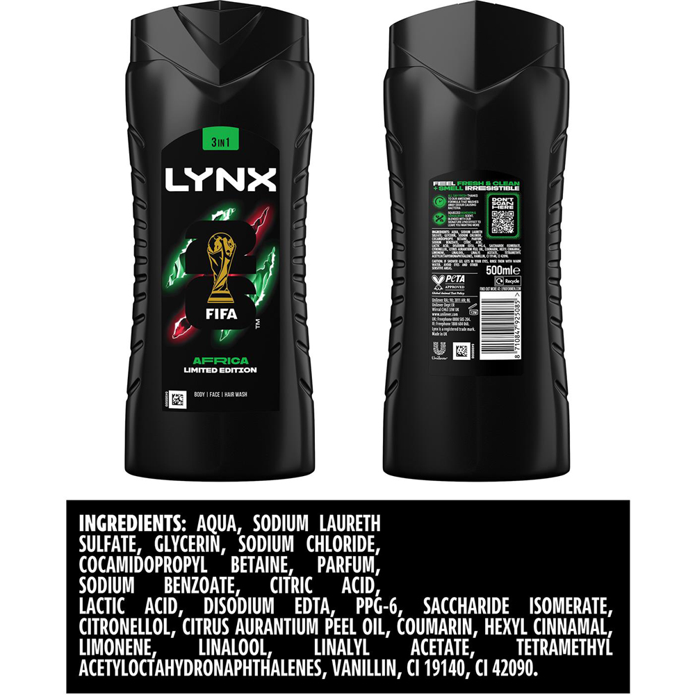 Lynx Africa Mandarin and Sandalwood Energy Boost Shower Gel 500ml 12 Pack Image 5