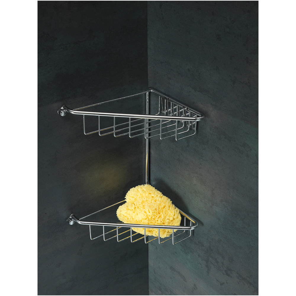 Bathstore Portree 2 Shelf Chrome Corner Shower Caddy Image 2