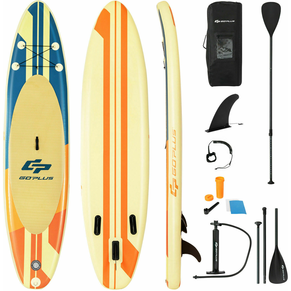 Costway Yellow Inflatable Surfboard Set 11ft Image 1