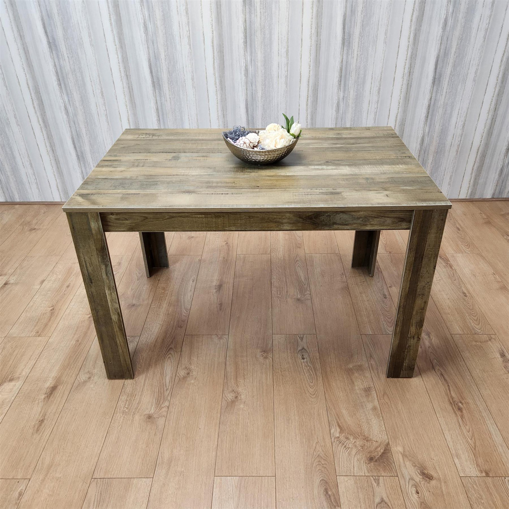 Portland 6 Seater Dining Table Rustic Oak Image 4