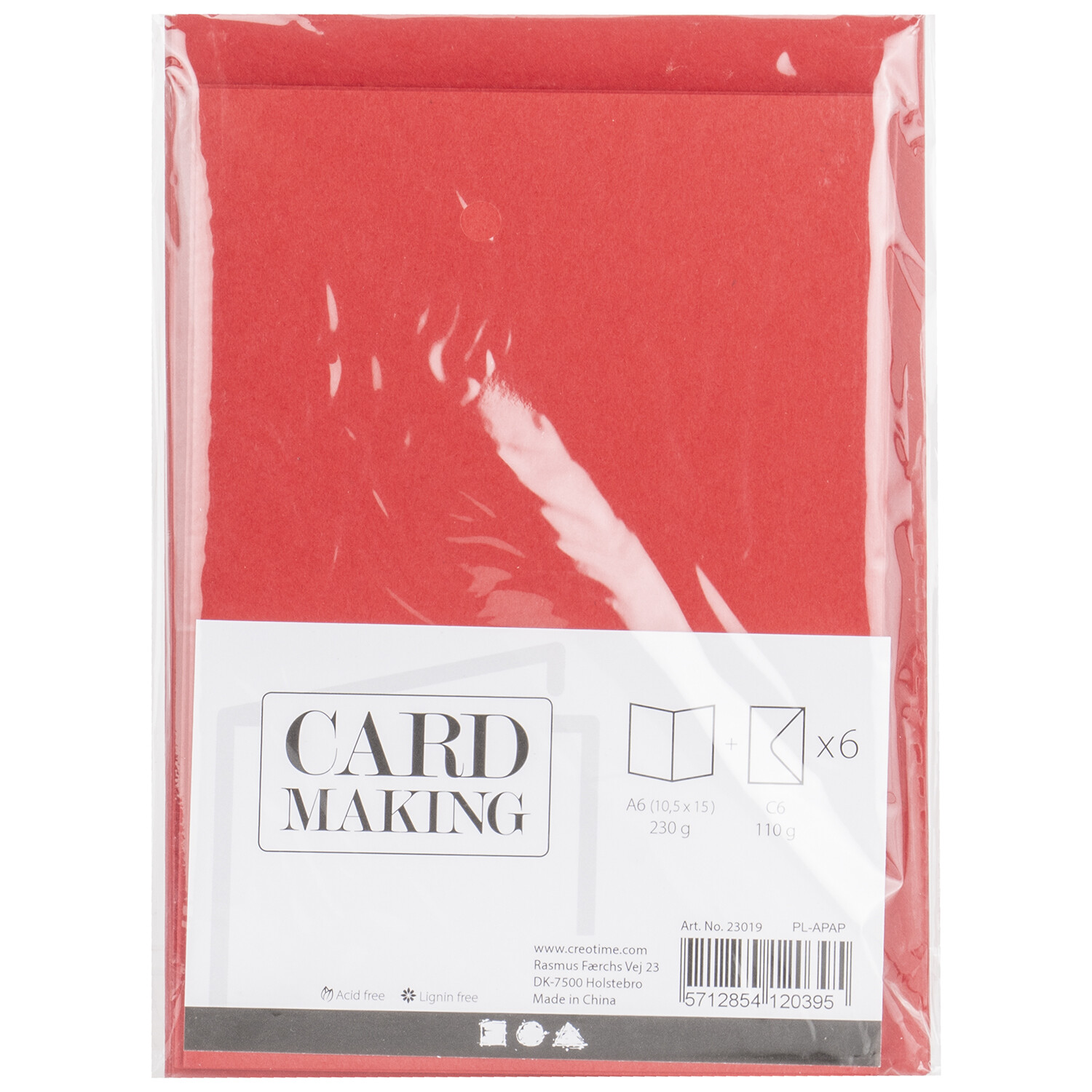 Pack of 6 Red Cards and Envelopes Image