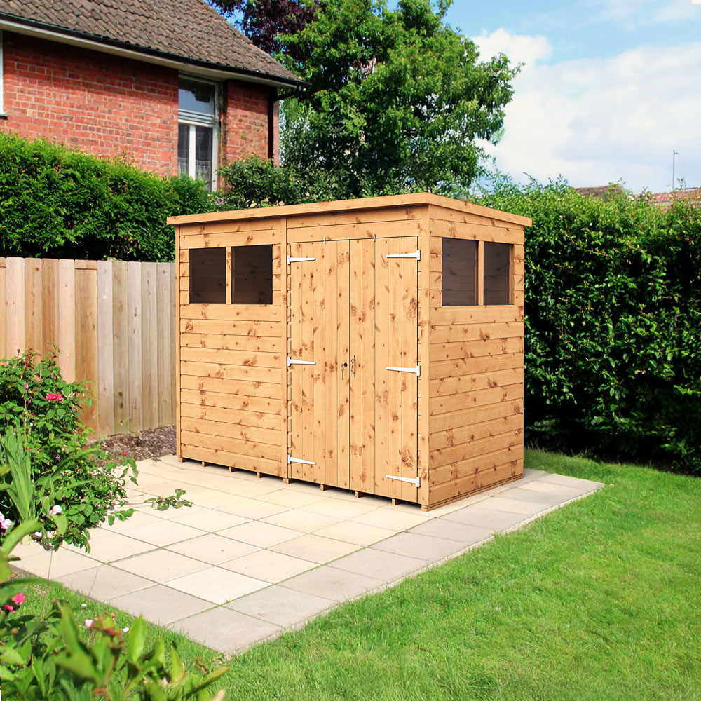 Empire Sheds 8 x 4ft Double Door Tongue and Groove Pent Garden Shed Image 2