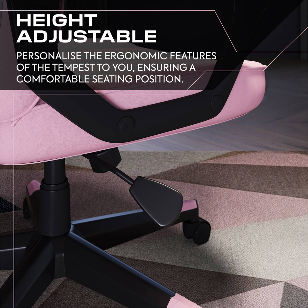 X Rocker Tempest Grey and Pink Office Gaming Chair Image 5