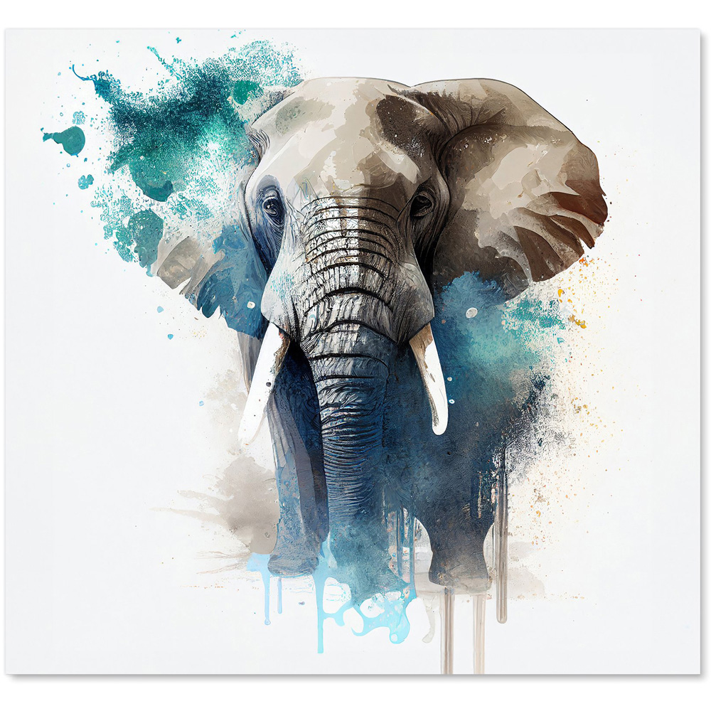Warren Reed Designer Splashart Majestic Elephant Glass Kitchen Splashback 65 x 70cm Image 2