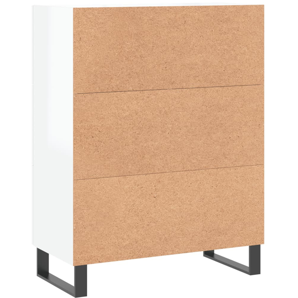 vidaXL Single Door 3 Drawer High Gloss White Sideboard Image 8