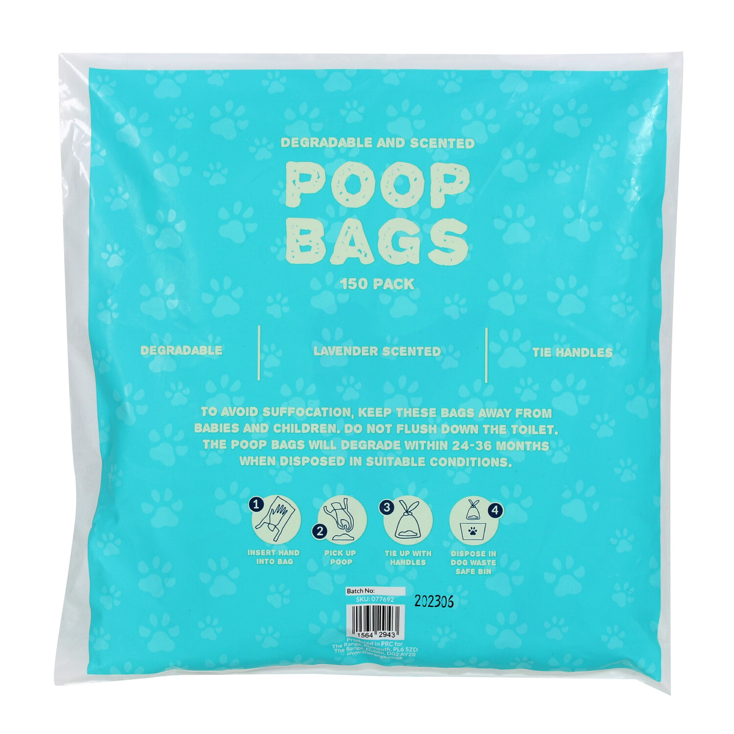 Pack of 150 Degradable Scented Poop Bags Image 2